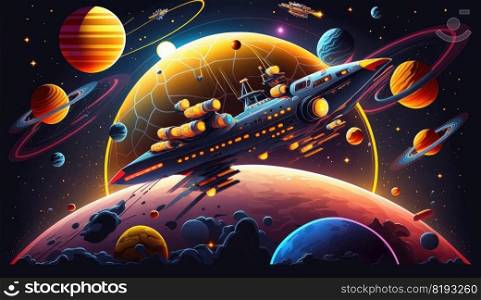 space background planet. universe sky, star abstract, night astronomy, galaxy outer, science moon space background planet ai generated illustration. space background planet ai generated