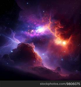space background with nebula and stars environment map. Illustration AI Generative 