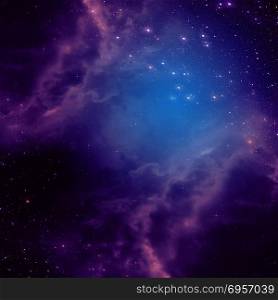 Space background with purple clouds. Purple space clouds and stars abstract background.