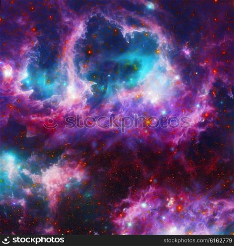 Space beautiful nebula with bright stars and clouds