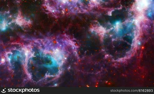 Space beautiful nebula with bright stars and clouds