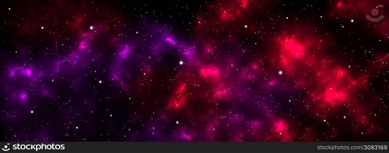 Space galaxy background with shining stars and nebula in blue purple pink color, Cosmos with colorful milky way, Galaxy at starry night use for Decorative design web page banner wallpaper