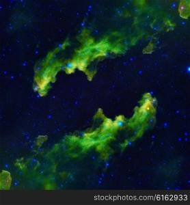 Space landscape with beautiful nebula and bright stars