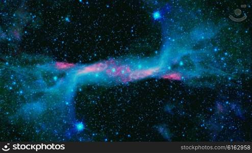 Space landscape with beautiful nebula and bright stars