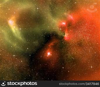space nebula. starry background of stars and nebulas in deep outer space