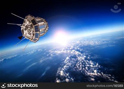 Space satellite orbiting the earth