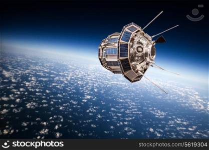 Space satellite orbiting the earth