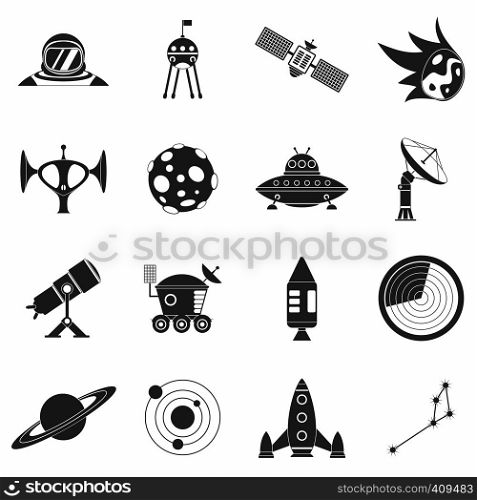 Space simple icons set for web and mobile devices. Space simple icons set
