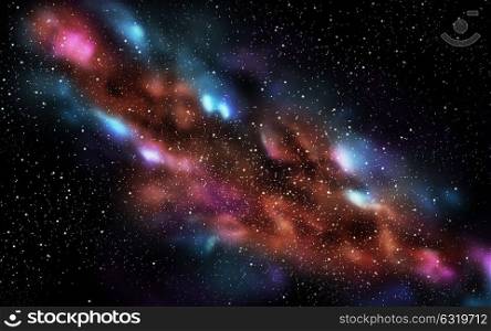 space, skyscape and astronomy - stars and galaxy in night sky illustration. stars and galaxy in space or night sky
