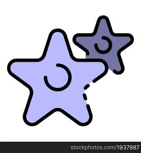 Space stars icon. Outline space stars vector icon color flat isolated. Space stars icon color outline vector