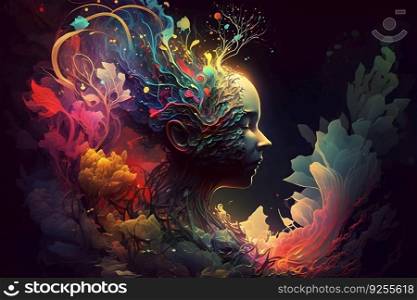 Space young woman. Sorceress, magic, witchcraft, witch Neural network AI generated art. Space young woman. Sorceress, magic, witchcraft, witch. Neural network AI generated