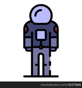 Spaceman icon. Outline spaceman vector icon color flat isolated. Spaceman icon color outline vector