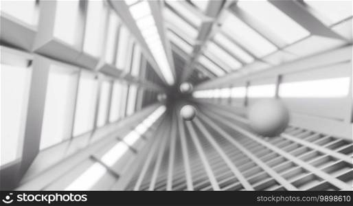 Spaceship corridor, tunnel with light. sci-fi, science concept. 3d rendering.