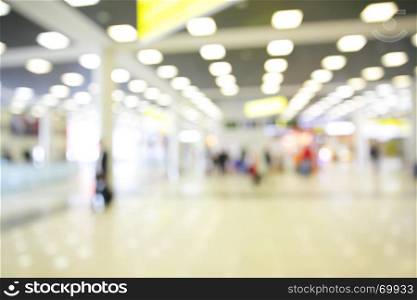 Spacious hall of airport out of focus - defocused blured background