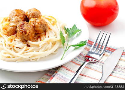 Spagetti and meat balls