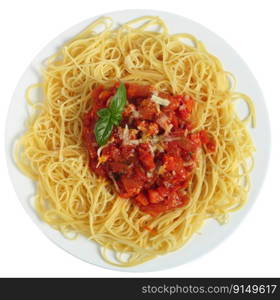 Spaghetti Pomodoro from above