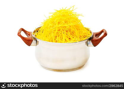 Spaghetti pot isolated on the white background