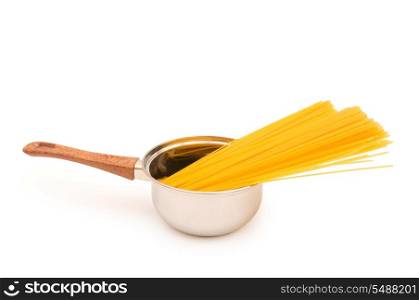 Spaghetti pot isolated on the white background