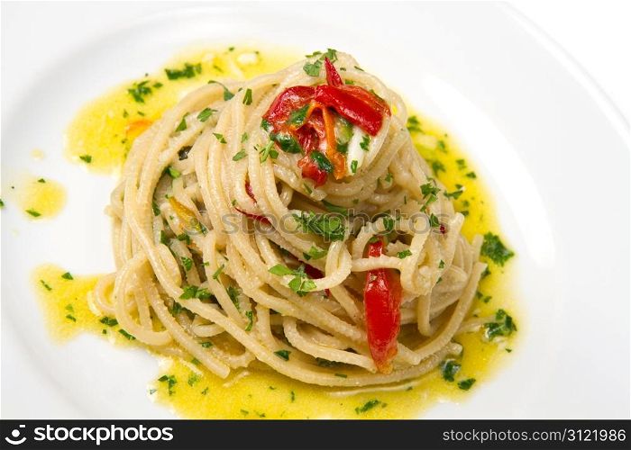spaghetti with garlic, oil and chilli