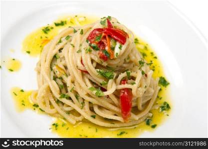 spaghetti with garlic, oil and chilli