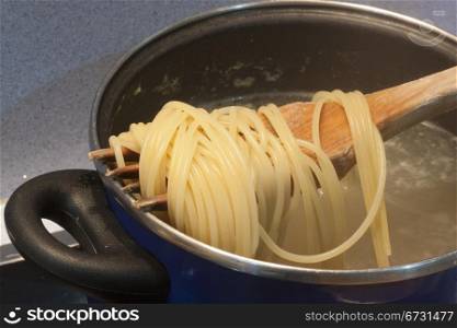 spaghetti with meat preparing to be a servant
