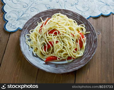 Spaghetti with Spanish flavours. Spanish Pasta With Sausage