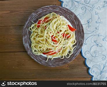 Spaghetti with Spanish flavours. Spanish Pasta With Sausage