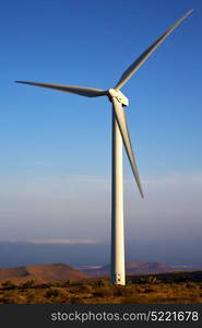 spain africa wind turbines and the sky in isle of lanzarote