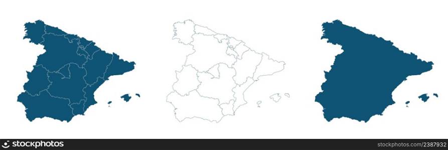 Spain animated Map in blue. Spanish Border state. Motion design 4K. Spain animated Map in blue. Spanish Border state. Motion design