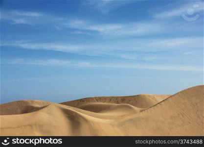 Spain. Canary Islands. Gran Canaria island. Dunes of Maspalomas