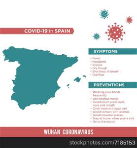Spain Europe Country Map. Covid-29, Corona Virus Map Infographic Vector Template EPS 10.