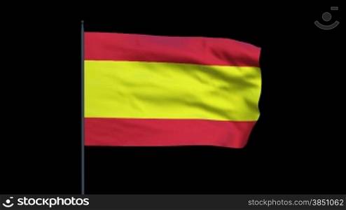 Spain Flag Waving, Seamless Loop