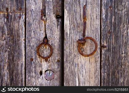 spain knocker lanzarote abstract door wood in the brown