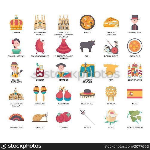 Spain , Thin Line and Pixel Perfect Icons
