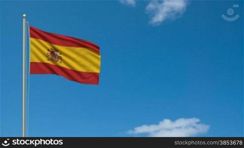 Spanische Flagge im Wind - Spanish flag waving in the wind