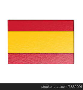 Spanish flag isolated on white stylized illustration.