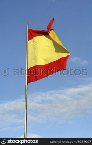 spanish flag whith the sky as background