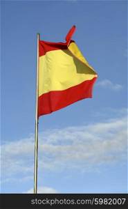 spanish flag whith the sky as background
