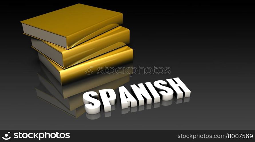 Spanish Sale Subject with a Pile of Education Books. Spanish