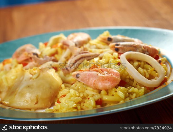 Spanish seafood Paella de Marisco, Paella Marinera