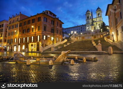 Spanish Steps at Spagna square in Rome in the morning