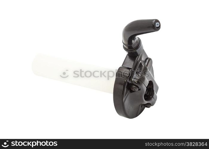 Spare part of turn throttle handle isolated on white with clipping path
