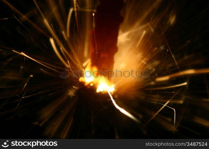 sparkler fire macro background close up