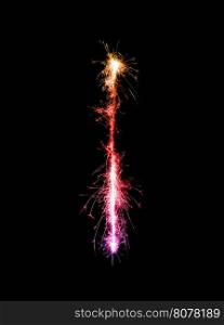 Sparkler firework light alphabet I (Capital Letters) at night background