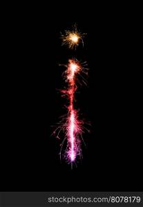Sparkler firework light alphabet i (Small Letters) at night background