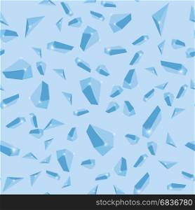 Sparkling Crystal Seamless Pattern on Blue Background. Sparkling Crystal Seamless Pattern