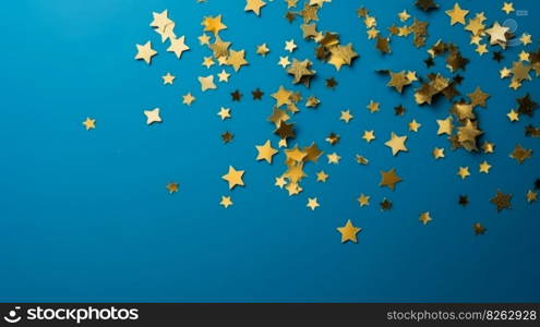 Sparkling golden stars minimalist background. Illustration Generative AI  