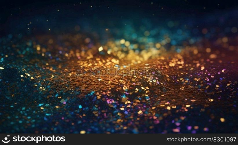 Sparkling Luxury  Glitter, Bokeh Sparkles, and Particles. Generative AI