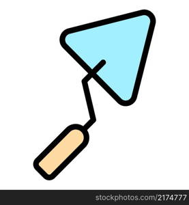 Spatula trowel icon. Outline spatula trowel vector icon color flat isolated. Spatula trowel icon color outline vector