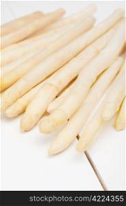 Spears of Fresh Uncooked White Asparagus - Shallow Depth of Field
